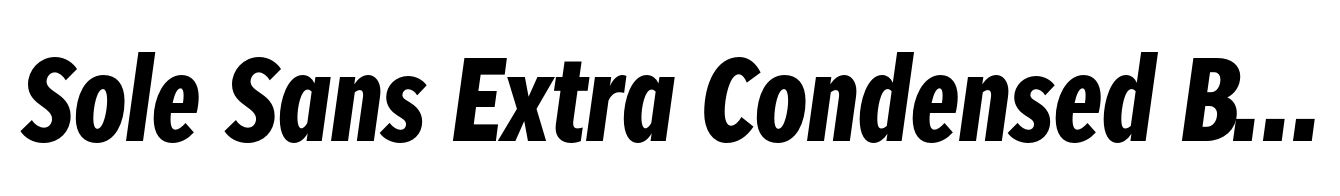 Sole Sans Extra Condensed Bold Italic